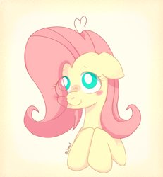 Size: 1200x1300 | Tagged: safe, artist:jhonnyul, fluttershy, pegasus, pony, g4, blushing, female, floppy ears, hair over one eye, smiling, white pupils