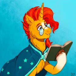 Size: 3000x3000 | Tagged: safe, artist:birdoffnorth, sunburst, pony, unicorn, g4, horn, solo