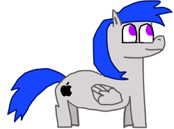 Size: 850x632 | Tagged: safe, artist:thevhsanddvrking, oc, oc:ipod, apple (company), apple logo