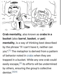 Size: 1080x1308 | Tagged: safe, edit, rarity, crab, g4, 4chan, incel