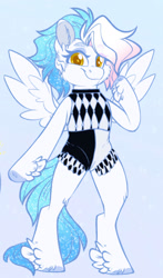 Size: 1280x2182 | Tagged: safe, artist:thehaywaiianhorse, oc, oc only, oc:ariel ace, pegasus, pony, bipedal, clothes, female, leotard, mare, solo, wings