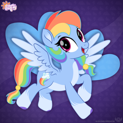 Size: 2000x2000 | Tagged: safe, artist:lovinglypromise, rainbow dash, pony, g4, alternate cutie mark, alternate design, alternate hairstyle, alternate tailstyle, alternate universe, high res, new dawn of harmony, redesign, solo, tail