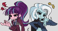 Size: 1560x822 | Tagged: safe, starlight glimmer, trixie, human, equestria girls, g4, my little pony: friendship is magic, season 5, corrupted, duo, duo female, evil smile, evil starlight, female, smiling, smirk