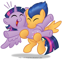 Size: 2505x2429 | Tagged: safe, artist:aleximusprime, flash sentry, twilight sparkle, alicorn, pony, g4, bipedal, cute, diasentres, duo, female, male, mare, raspberry, ship:flashlight, shipping, simple background, straight, tickling, tongue out, transparent background, tummy buzz, twiabetes, twilight sparkle (alicorn)