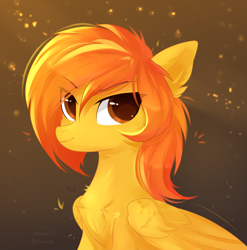 Size: 1974x2000 | Tagged: safe, artist:vitani, oc, oc only, pegasus, pony, bust, chest fluff, eyebrows, eyebrows visible through hair, smiling, solo