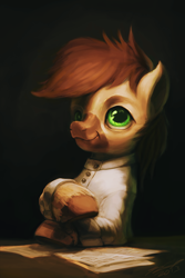 Size: 900x1350 | Tagged: safe, artist:assasinmonkey, oc, oc only, oc:caspasin42, earth pony, pony, bust, clothes, lab coat, portrait, solo, unshorn fetlocks