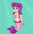 Size: 904x926 | Tagged: safe, artist:ocean lover, lily longsocks, human, mermaid, g4, bandeau, bare shoulders, bashful, belly, belly button, blue eyes, bubble, child, cute, fins, fish tail, happy, humanized, innocent, light skin, mermaid tail, mermaidized, midriff, ms paint, ocean, pigtails, purple hair, smiling, species swap, swimming, tail, tail fin, teal eyes, two toned hair, underwater, water