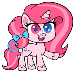 Size: 959x927 | Tagged: safe, artist:starrtoon, oc, oc only, oc:lovely, unicorn, g4, g4.5, my little pony: pony life, heterochromia, horn, simple background, solo, transparent background, unicorn oc