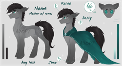 Size: 3696x2000 | Tagged: safe, artist:vitani, oc, oc only, earth pony, pony, adoptable, cloak, clothes, male, solo, stallion, watermark