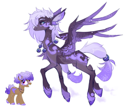 Size: 1772x1590 | Tagged: safe, artist:vitanistarcat, oc, oc only, pegasus, pony, chest fluff, ear piercing, earring, jewelry, piercing, redesign, smiling, solo, wings