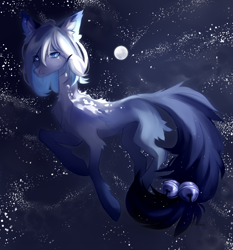 Size: 2310x2478 | Tagged: safe, artist:vitanistarcat, oc, oc only, earth pony, pony, moon, solo, stars