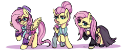 Size: 1600x703 | Tagged: safe, artist:zsnowfilez, fluttershy, pegasus, pony, fake it 'til you make it, g4, my little pony: friendship is magic, alternate hairstyle, fluttergoth, hipstershy, severeshy, simple background, transparent background