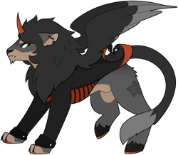 Size: 919x800 | Tagged: safe, artist:shortbred, oc, oc only, hybrid, sphinx, feral, fusion:king sombra, fusion:sphinx, solo