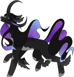 Size: 1008x1040 | Tagged: safe, artist:shortbred, oc, oc only, pony, unicorn, feral, fusion:nightmare rarity, fusion:pony of shadows, horn, solo