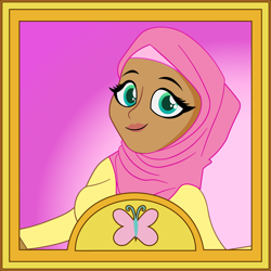 Size: 1200x1200 | Tagged: safe, artist:prixy05, fluttershy, human, g4, bust, clothes, headscarf, humanized, islam, islamashy, portrait, religion, scarf, solo