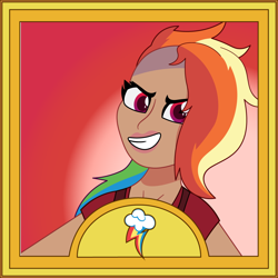 Size: 1200x1200 | Tagged: safe, artist:prixy05, rainbow dash, human, g4, bust, humanized, portrait, solo