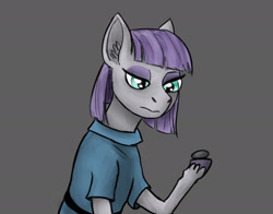 Size: 1525x1197 | Tagged: safe, artist:necromarecy, boulder (g4), maud pie, earth pony, pony, g4, bust, clothes, dress, portrait, simple background, solo