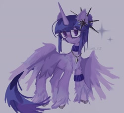 Size: 2048x1864 | Tagged: safe, artist:invisib1e_ez, twilight sparkle, alicorn, pony, g4, alternate design, armband, choker, ear piercing, earring, eye clipping through hair, eyebrows, eyebrows visible through hair, female, jewelry, mare, necklace, piercing, solo, twilight sparkle (alicorn), unshorn fetlocks