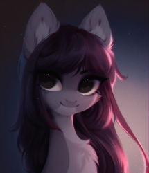 Size: 1973x2290 | Tagged: safe, artist:shenki, oc, oc only, pony, cheek fluff, chest fluff, ear fluff, female, looking at you, mare, pale belly, simple background, solo