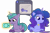 Size: 3562x2385 | Tagged: safe, artist:equestriaexploration, shiny sparks, oc, oc:nedemai, alicorn, pony, unicorn, g5, my little pony: tell your tale, cellphone, duo, horn, lying down, phone, prone, simple background, sparksicorn, tablet, transparent background