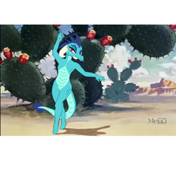 Size: 2000x2000 | Tagged: safe, edit, screencap, princess ember, dragon, anthro, friendship is magic, g4, my little pony: friendship is magic, animated, butt, cactus, caption, dancing, desert, dragoness, drawing, female, image macro, it had to be you, looney tunes, photo, princess embutt, rotoscope, solo, text