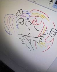 Size: 715x901 | Tagged: safe, artist:tjpones, sci-twi, sunset shimmer, twilight sparkle, human, equestria girls, g4, doodle, duo, duo female, eyes closed, female, kiss on the lips, kissing, lesbian, making out, ms paint, ship:sci-twishimmer, ship:sunsetsparkle, shipping