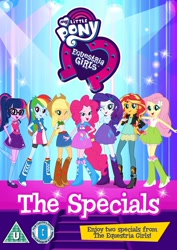 Size: 1280x1809 | Tagged: safe, applejack, fluttershy, pinkie pie, rainbow dash, rarity, sci-twi, sunset shimmer, twilight sparkle, equestria girls, equestria girls specials, g4, dvd, dvd cover, humane five, humane seven, humane six, magical geodes