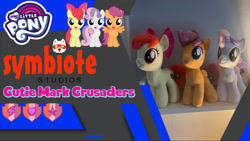 Size: 2266x1275 | Tagged: safe, artist:thatguy1945, artist:the smiling pony, symbiote studios, apple bloom, scootaloo, sweetie belle, earth pony, pegasus, unicorn, g4, female, filly, foal, horn, irl, link in description, photo, plushie, vector used, youtube thumbnail, youtube video