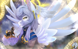 Size: 1920x1200 | Tagged: safe, artist:brainiac, earth pony, pegasus, crossover, digital painting, female, honkai: star rail, hypnosis, male, mare, micro, stallion, stelle (honkai: star rail), sunday (honkai star rail)