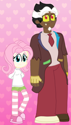 Size: 1466x2579 | Tagged: safe, artist:haileykitty69, discord, fluttershy, human, g4, female, humanized, male, ship:discoshy, shipping, straight