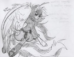 Size: 1280x990 | Tagged: safe, artist:raychelrage, oc, oc only, oc:rachel rage, pegasus, pony, solo, traditional art, wings