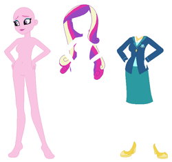 Size: 690x648 | Tagged: safe, artist:selenaede, dean cadance, princess cadance, human, equestria girls, g4, base, clothes, female, simple background, solo, white background