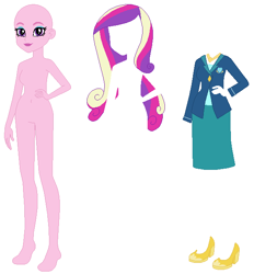 Size: 594x639 | Tagged: safe, artist:selenaede, dean cadance, princess cadance, human, equestria girls, g4, base, clothes, female, simple background, solo, white background