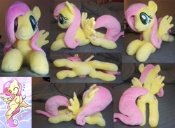 Size: 8485x6219 | Tagged: safe, reesee, fluttershy, pegasus, pony, g4, absurd resolution, collage, cute, female, indoors, irl, mare, photo, plushie