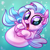 Size: 1800x1800 | Tagged: safe, artist:whitediamonds, silverstream, seapony (g4), g4, baby, baby seapony (g4), bubble, chibi, cute, diastreamies, female, fin wings, fins, happy, looking at you, open mouth, open smile, seapony silverstream, smiling, smiling at you, solo, underwater, water, weapons-grade cute, wings