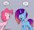 Size: 1439x1243 | Tagged: safe, artist:strebiskunk, misty brightdawn, pinkie pie, earth pony, pony, unicorn, g4, g5, my little pony: friendship is magic, my little pony: tell your tale, ponycorn clone-i-corn, too many pinkie pies, leak, spoiler:g5, spoiler:my little pony: tell your tale, spoiler:tyts02e27, clone, concave belly, duo, duo female, female, horn, mare, misty clone, physique difference, pinkie clone, rebirth misty, speech bubble, thin