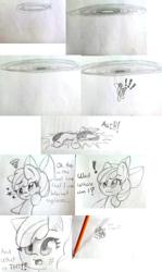 Size: 2562x4302 | Tagged: safe, artist:arielsbx, apple bloom, pony, ask little applebloom, g4, monochrome, pencil, sketch, traditional art