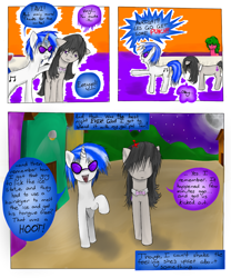 Size: 1000x1200 | Tagged: dead source, safe, artist:hewhoerasesmost, dj pon-3, octavia melody, vinyl scratch, oc, comic:beethoven virus, g4, 2011, comic, drink, female, lesbian, old art, punch (drink), punch bowl, ship:scratchtavia, shipping, speech bubble