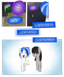 Size: 900x1080 | Tagged: dead source, safe, artist:hewhoerasesmost, dj pon-3, octavia melody, vinyl scratch, earth pony, unicorn, comic:beethoven virus, g4, 2011, comic, female, horn, lesbian, old art, ship:scratchtavia, shipping, speech bubble