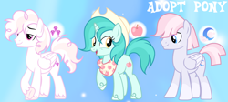 Size: 1280x574 | Tagged: safe, artist:vi45, oc, oc only, pegasus, pony, unicorn, adoptable, bandana, base used, blue eyes, coat markings, colored hooves, cowboy hat, crossed hooves, curly mane, curly tail, eyelashes, female, female oc, folded wings, freckles, gradient background, gray coat, green coat, green mane, green tail, hat, hooves, horn, lidded eyes, looking at someone, looking back, male, male oc, mare, mare oc, pegasus oc, pink eyes, pink hooves, pink mane, pink tail, profile, raised hoof, short tail, silver coat, smiling, smiling at someone, smirk, socks (coat markings), stallion, stallion oc, standing, standing on three hooves, stetson, straight mane, straight tail, tail, three quarter view, trio, two toned mane, two toned tail, unicorn horn, unicorn oc, unshorn fetlocks, white coat, white hooves, white mane, white tail, wings, yellow eyes