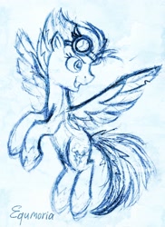 Size: 1997x2742 | Tagged: safe, artist:equmoria, pegasus, pony, g5 concept leaks, rainbow dash (g5 concept leak), sketch, traditional art, wings