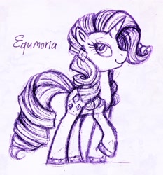 Size: 1981x2123 | Tagged: safe, artist:equmoria, pony, unicorn, g5 concept leaks, horn, rarity (g5 concept leak), sketch, traditional art