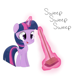 Size: 2396x2412 | Tagged: safe, artist:lazymunchlax, twilight sparkle, alicorn, pony, g4, my little pony: friendship is magic, the saddle row review, broom, female, magic, simple background, solo, sweeping, sweepsweepsweep, telekinesis, transparent background, twilight sparkle (alicorn), twilight sweeple