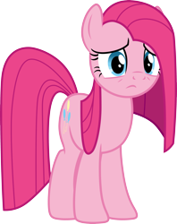 Size: 3000x3794 | Tagged: safe, artist:cloudy glow, pinkie pie, earth pony, pony, g4, my little pony: friendship is magic, yakity-sax, female, frown, mare, pinkamena diane pie, sad, sad pony, simple background, solo, transparent background, vector