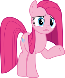 Size: 3000x3620 | Tagged: safe, artist:cloudy glow, pinkie pie, earth pony, pony, g4, my little pony: friendship is magic, yakity-sax, female, mare, pinkamena diane pie, sad, simple background, solo, transparent background, vector