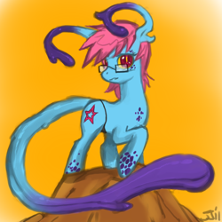 Size: 900x900 | Tagged: safe, artist:johnjoseco, oc, oc only, oc:cteno, goo, goo pony, original species, female, glasses, solo