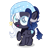 Size: 2274x2193 | Tagged: safe, artist:be_yourself, artist:cosmosloghy, oc, oc only, oc:moony nightly, pegasus, pony, baby, baby pony, blind, colored eyelashes, colored wings, cute, female, gradient mane, gradient tail, hat, high res, horns, looking up, nightcap, open mouth, open smile, pegasus oc, planet ponies, ponified, raised hoof, simple background, smiling, solo, space ponies, tail, transparent background, wings