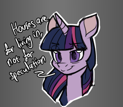 Size: 1825x1600 | Tagged: safe, artist:thescornfulreptilian, twilight sparkle, unicorn, g4, bust, horn, sketch, solo