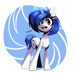 Size: 3728x3485 | Tagged: safe, artist:sourspot, dj pon-3, vinyl scratch, pony, unicorn, g4, female, horn, looking at you, missing accessory, open mouth, simple background, solo