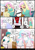 Size: 1485x2144 | Tagged: safe, artist:pshyzomancer, aloe, fluttershy, juniper montage, lotus blossom, human, comic:tactile response, equestria girls, g4, armpits, blushing, breasts, bucket, busty fluttershy, chair, choker, cleavage, clothes, dialogue, door, eyes closed, menacing, mop, oblivious, room, spa, speech bubble, stretching, text, uniform, waking up, yawn